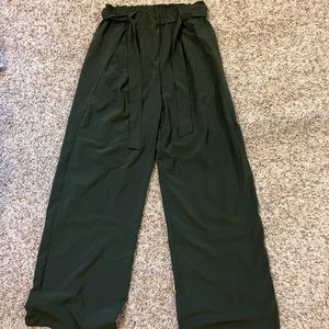 Olive green wide leg pants